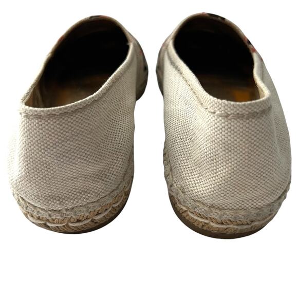 PRADA Embroidered Logo Canvas Espadrille EU 38 US 8 Beige Slip On Flats - Picture 5 of 12